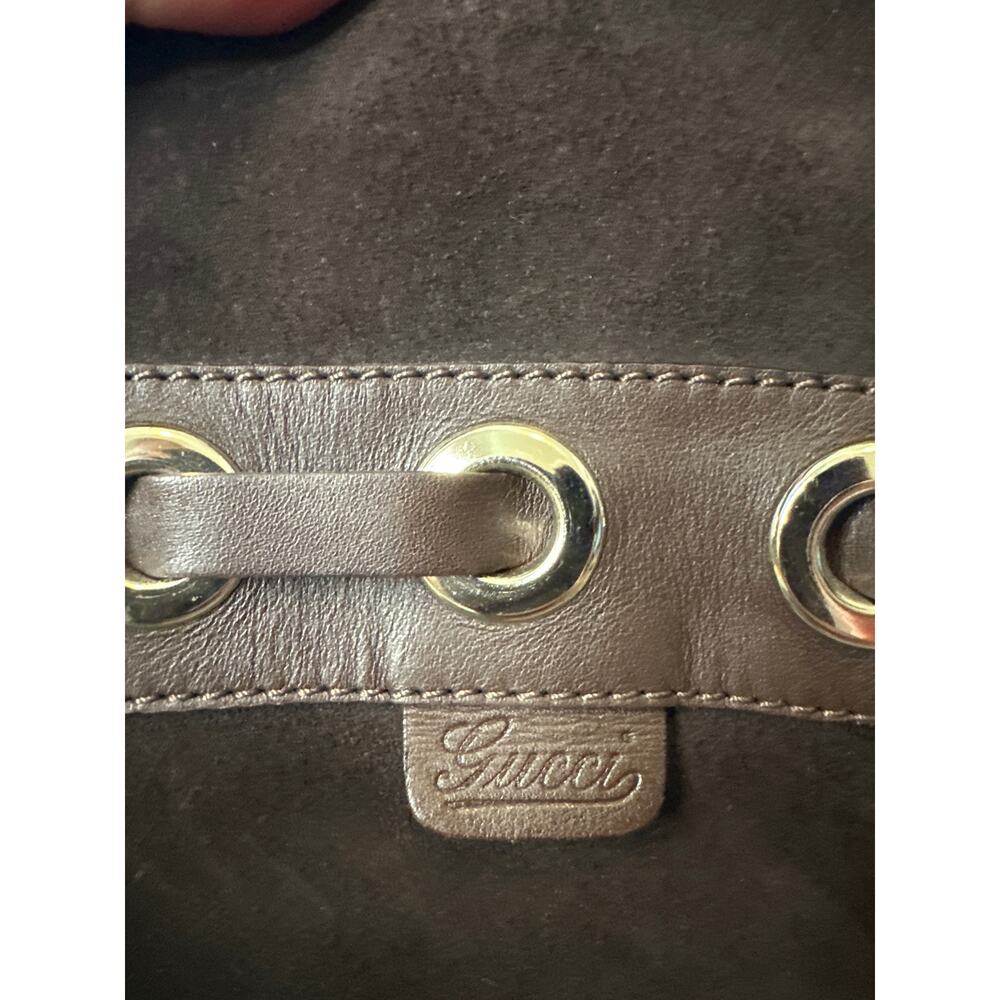 Gucci Dark Brown Suede Leather Fur Lined Tassel Knee Winter High Boots Size 6.5 - Picture 9 of 15